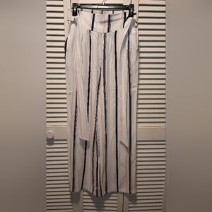 Guess Women Striped Pants - Cream and Black, Pink